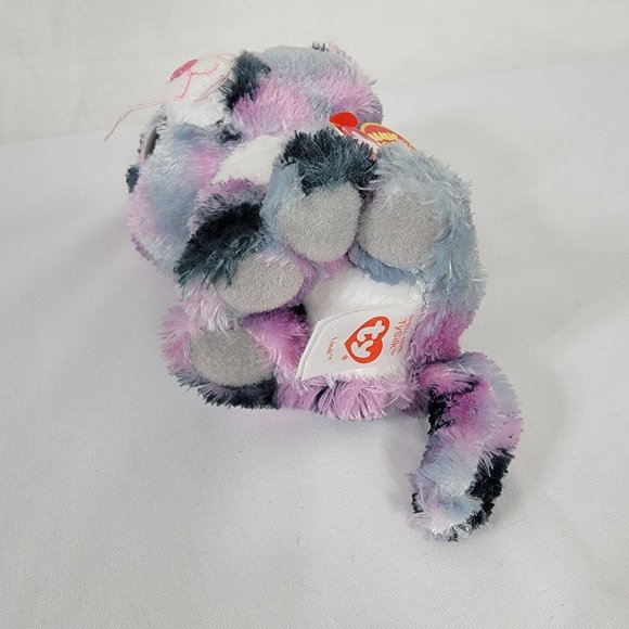 2017 Ty Beanie Boos - Lindi Pink & Grey Tabby Cat - Soft Plush Stuffed Toy 6" - Picture 9 of 11